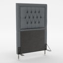 Ver imagem 2 de Kit Cabeceira Estofada Pegasus e Calçadeira Sagitarius 90 Para Cama de Solteiro Sued Cinza Aradecor