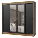 Ver imagem 3 de Guarda-roupa Casal Madesa Austin 4 Portas de Correr com Espelhos 3 Gavetas