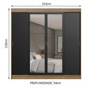Ver imagem 4 de Guarda-roupa Casal Madesa Austin 4 Portas de Correr com Espelhos 3 Gavetas