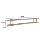 Ver imagem 2 de Prateleira Multiuso 260cm com Suporte em Metal 100% Mdf Cor:grigio com Dourado