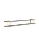 Ver imagem 1 de Prateleira Multiuso 260cm com Suporte em Metal 100% Mdf Cor:grigio com Dourado