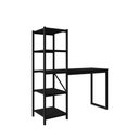 Ver imagem 4 de Mesa Escrivaninha Industrial Office Fit com 5 Prateleira Preto
