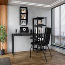 Ver imagem 1 de Mesa Escrivaninha Industrial Office Fit com 5 Prateleira Preto