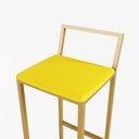 Ver imagem 4 de Jogo Mesa Alta Bistrô Redonda Branca 4 Banquetas Estofado Confort Industrial Dourado Don Castro Deco