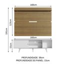 Ver imagem 3 de Rack Madesa Dubai e Painel para Tv até 65 Polegadas com Pés - Branco/rustic 096e