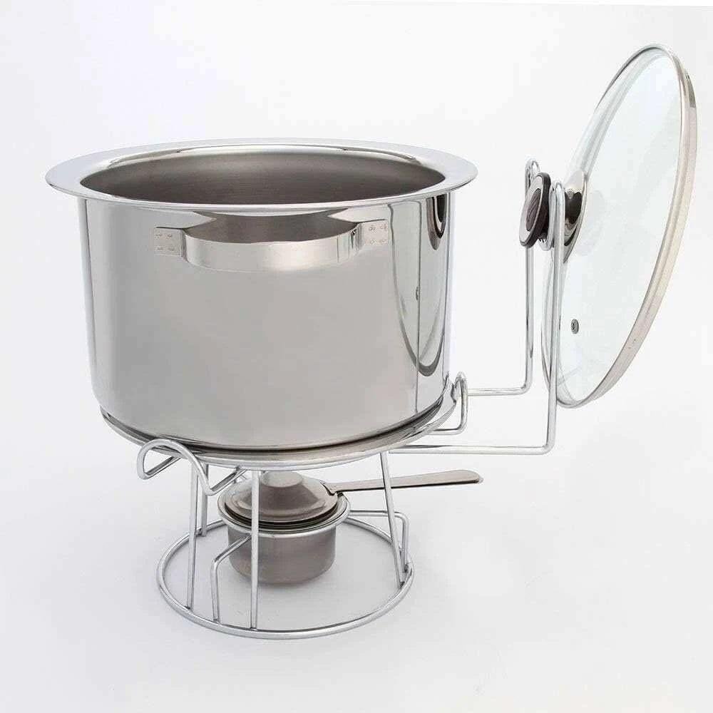 Rechaud Inox Banho Maria Bowl Embutido Buffet 6 Peças 5,8 Litros Alta Qualidade Servir Pratos - 5