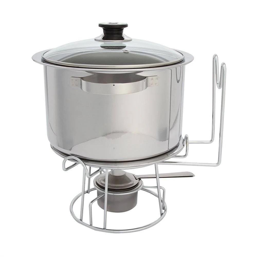 Rechaud Inox Banho Maria Bowl Embutido Buffet 6 Peças 5,8 Litros Alta Qualidade Servir Pratos - 7