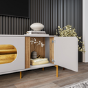 Ver imagem 3 de Rack Juquehy Off White/cinamomo - Bechara Móveis