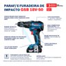 Parafusadeira Furadeira 18v Gsb18v-50 2 Bateria Kit Cor Azul Frequência 60hz 110v/220v Bosch - 9