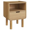 Ver imagem 3 de Mesa de Cabeceira Luara Hanover A10 1 Gaveta MDF Amadeirado Mpozenato