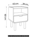 Ver imagem 2 de Mesa de Cabeceira Luara Hanover A10 1 Gaveta MDF Amadeirado Mpozenato