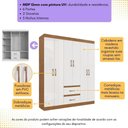 Ver imagem 3 de Guarda-Roupas Casal 6 Portas e 2 Gavetas Multimóveis CR35210 Off White/Nogueira