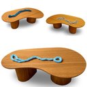 Ver imagem 2 de Mesa de Centro Orgânica Bean 90x60cm Freijo