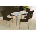 Ver imagem 1 de Mesa Cozinha Elba 120 + 6 Cad Amsterdã Niquel/Mar Kappesberg