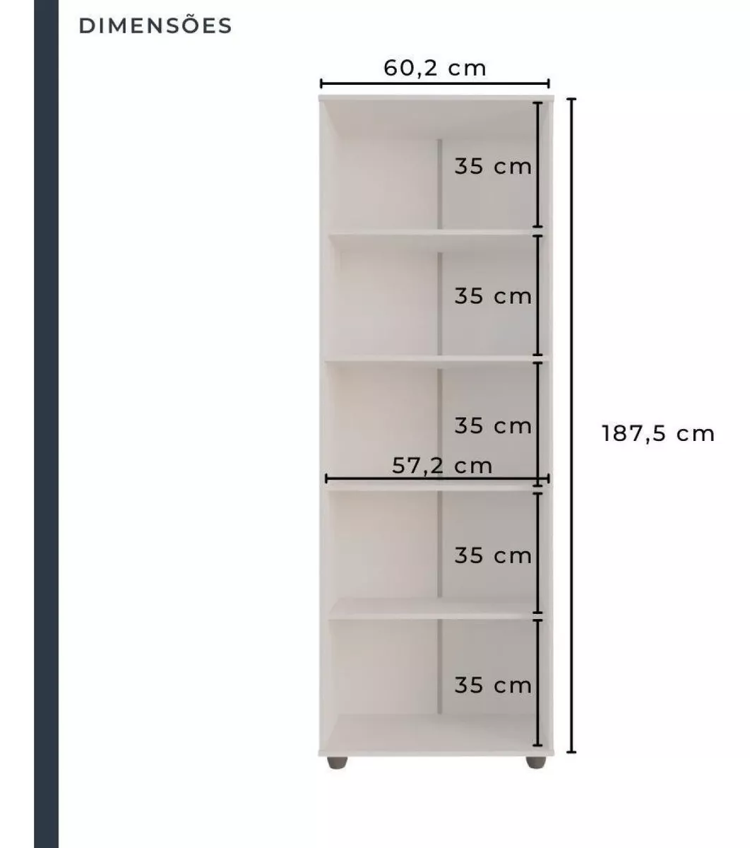 Armário Multiuso 2 Portas com Chave Caique - Chf - Branco - 4