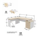 Ver imagem 3 de Conjunto Mesa Pedestal em L + Cadeira de Escritório Ergonômica