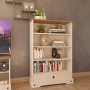 Ver imagem 3 de Estante Baixa Corona Mexicana 1gaveta Creme/carvalho