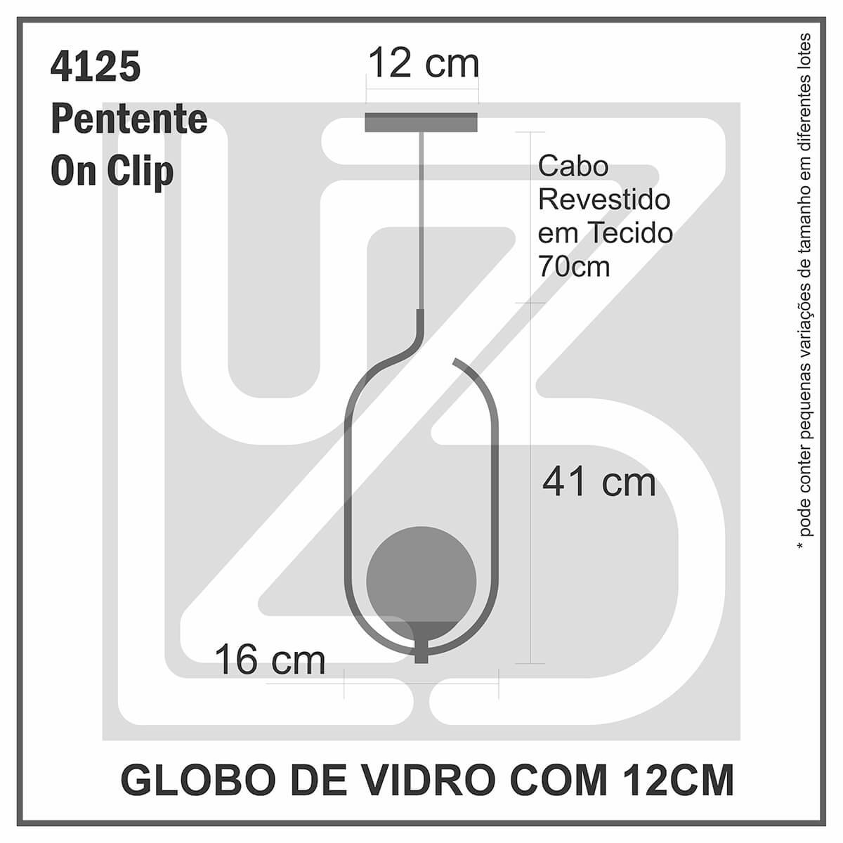 Kit 2 Pendentes Lustres On Clip DOURADO globo de vidro ÂMBAR - 5