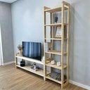 Ver imagem 7 de Rack TV Linea Natural 141,5cm Madeira Maciça com Estante Artfactory Design