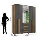 Ver imagem 2 de Roupeiro/armário/guarda Roupas/organizador Lasv Modelo Rústico com 8 Pés em Madeira 3 Portas Sendo a