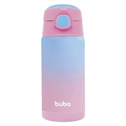 Copo Garrafa Termica Infantil com Canudo AÇO INOX 400ML Buba Rosa - 1
