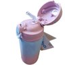 Copo Garrafa Termica Infantil com Canudo AÇO INOX 400ML Buba Rosa - 5