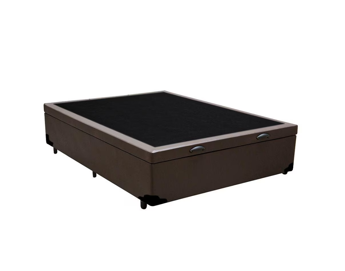 Cama Box Baú Casal Sintético Marrom Colchão Espuma D33 Marrocos 30cm - 3