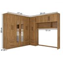Ver imagem 4 de Guarda-roupa Casal Modulado Belgrado 11 Portas 6 Gavetas com Espelho Cinamomo - Panorama Móveis