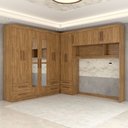 Ver imagem 6 de Guarda-roupa Casal Modulado Belgrado 11 Portas 6 Gavetas com Espelho Cinamomo - Panorama Móveis