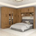 Ver imagem 1 de Guarda-roupa Casal Modulado Belgrado 11 Portas 6 Gavetas com Espelho Cinamomo - Panorama Móveis