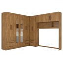 Ver imagem 3 de Guarda-roupa Casal Modulado Belgrado 11 Portas 6 Gavetas com Espelho Cinamomo - Panorama Móveis