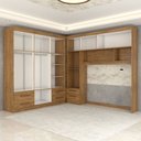 Ver imagem 5 de Guarda-roupa Casal Modulado Belgrado 11 Portas 6 Gavetas com Espelho Cinamomo - Panorama Móveis