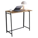 Ver imagem 6 de Escrivaninha Mesa de Estudo Compacta Dobrável Industrial Mel 80x45x77,5cm Placa e Ponto