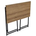 Ver imagem 5 de Escrivaninha Mesa de Estudo Compacta Dobrável Industrial Mel 80x45x77,5cm Placa e Ponto