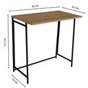 Ver imagem 3 de Escrivaninha Mesa de Estudo Compacta Dobrável Industrial Mel 80x45x77,5cm Placa e Ponto