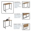 Ver imagem 7 de Escrivaninha Mesa de Estudo Compacta Dobrável Industrial Mel 80x45x77,5cm Placa e Ponto