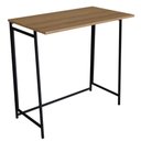 Ver imagem 1 de Escrivaninha Mesa de Estudo Compacta Dobrável Industrial Mel 80x45x77,5cm Placa e Ponto