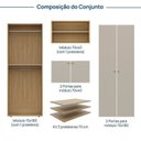 Ver imagem 3 de Guarda-Roupa 2 Módulos 4 Portas 3 Prateleiras Frame CabeCasa MadeiraOriginals