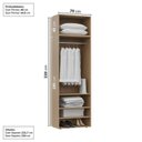 Ver imagem 4 de Guarda-Roupa 2 Módulos 4 Portas 3 Prateleiras Frame CabeCasa MadeiraOriginals