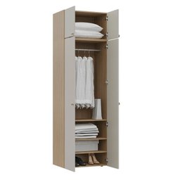 Guarda-Roupa 2 Módulos 4 Portas 3 Prateleiras Frame CabeCasa MadeiraMadeira - 12