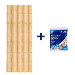 Kit com 5 Telhas de Pvc Colonial 5 Ondas 2,30 X 0,86 X 2.0 Mm com 4 Kit Fixação e Vedação afort  - 1