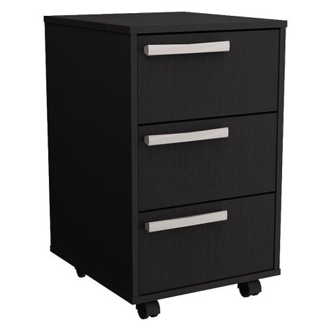 Gaveteiro para Escritorio 3 Gavetas 65x41 Cm com Rodizios B26 Preto Novam