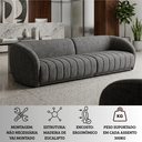 Ver imagem 6 de Sofá Orgânico Oslo 252cm Linho Premium Design Curvo Minimalista Escandinavo para Sala de Estar Luxo: