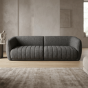 Ver imagem 1 de Sofá Orgânico Oslo 252cm Linho Premium Design Curvo Minimalista Escandinavo para Sala de Estar Luxo: