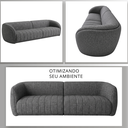 Ver imagem 7 de Sofá Orgânico Oslo 252cm Linho Premium Design Curvo Minimalista Escandinavo para Sala de Estar Luxo: