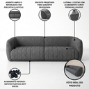 Ver imagem 5 de Sofá Orgânico Oslo 252cm Linho Premium Design Curvo Minimalista Escandinavo para Sala de Estar Luxo: