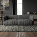 Ver imagem 3 de Sofá Orgânico Oslo 252cm Linho Premium Design Curvo Minimalista Escandinavo para Sala de Estar Luxo: