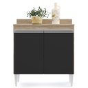 Ver imagem 7 de Armário de Cozinha Modulado de Canto 7 Peças Cp34 Balcão sem Tampo Castanho/preto - Lumil Lumil Móve