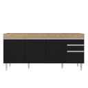 Ver imagem 5 de Armário de Cozinha Modulado de Canto 7 Peças Cp34 Balcão sem Tampo Castanho/preto - Lumil Lumil Móve