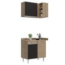 Ver imagem 3 de Armário de Cozinha Modulado de Canto 7 Peças Cp34 Balcão sem Tampo Castanho/preto - Lumil Lumil Móve